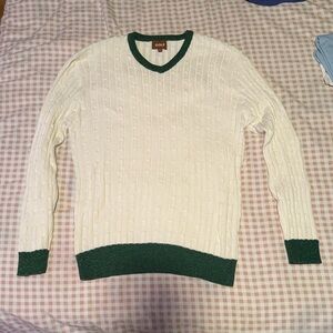 Golf Wang Green And White Glitter Tennis Cable Knit Sweater